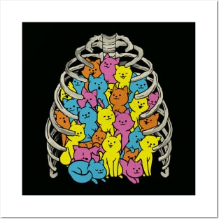 Neko Cat Ribcage Colorful by Tobe Fonseca Posters and Art